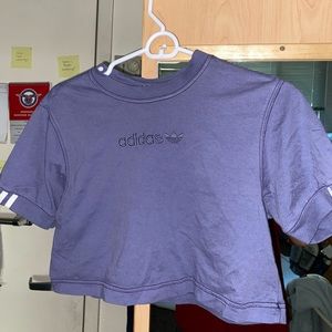 Adidas Purple Short-Sleeve Crop Top